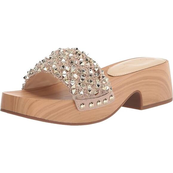 Jessica Simpson Women's Natural Crochet Rell Heeled Sandal Size 8M NWT - Picture 1 of 13